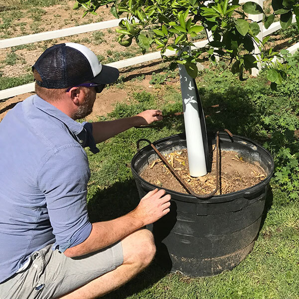 Nursery Application For The GTI Stake – Protects Container Tree Inventory