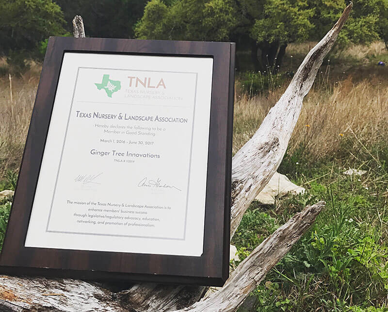 Ginger Tree Innovations is a proud member of the Texas Nursury and Landscape Association